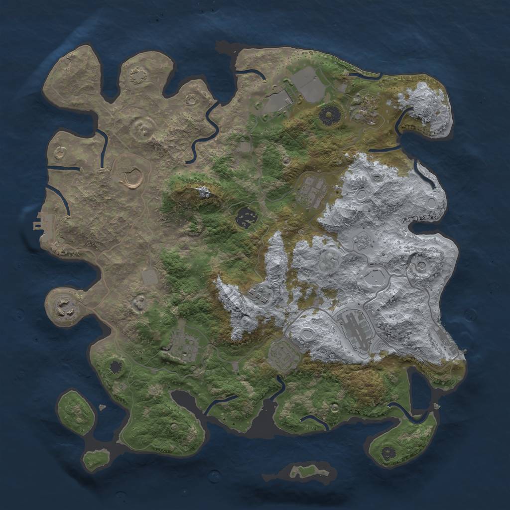 Rust Map: Procedural Map, Size: 3750, Seed: 49815679, 18 Monuments