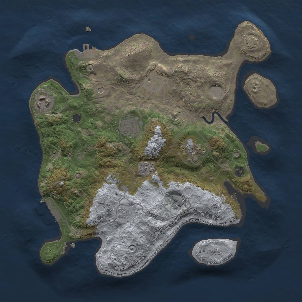 Rust Map: Procedural Map, Size: 3000, Seed: 8279345, 13 Monuments