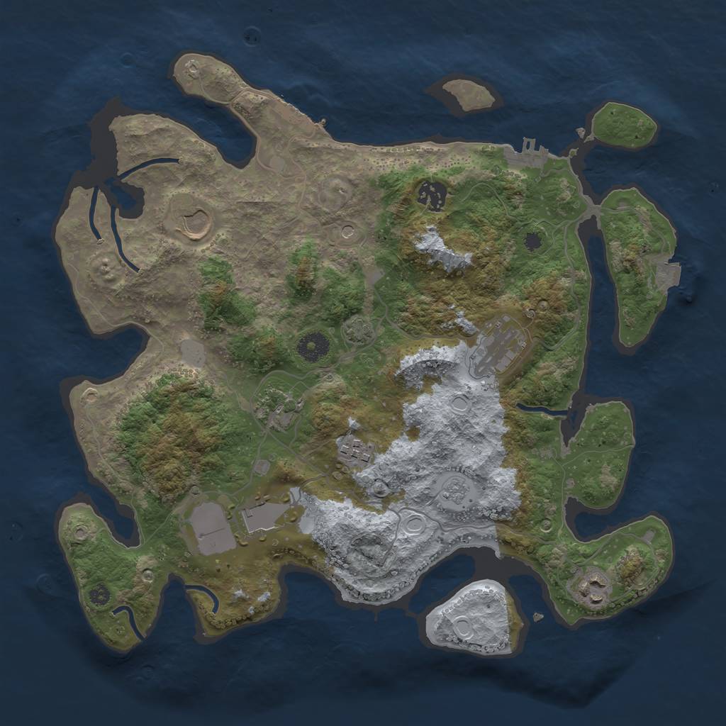 Rust Map: Procedural Map, Size: 3600, Seed: 81555638, 15 Monuments