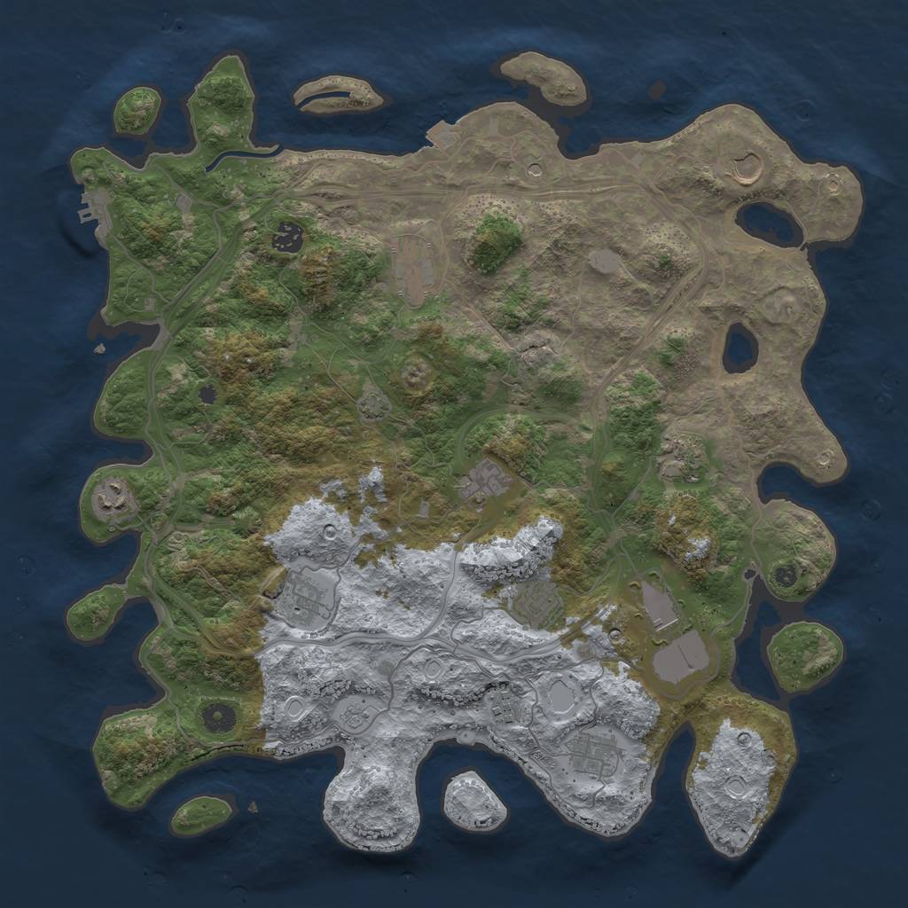 Rust Map: Procedural Map, Size: 4250, Seed: 147963, 18 Monuments
