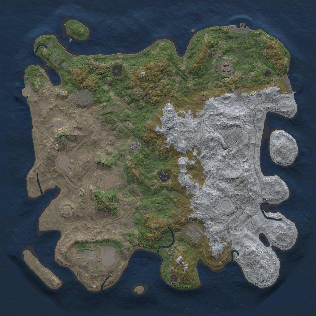 Rust Map: Procedural Map, Size: 4250, Seed: 1938582651, 17 Monuments