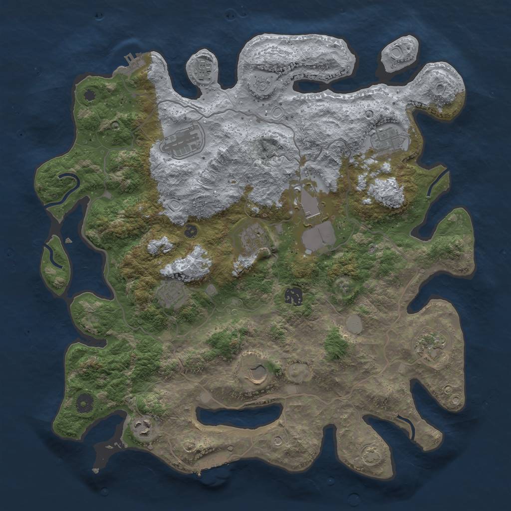 Rust Map: Procedural Map, Size: 4000, Seed: 781, 18 Monuments