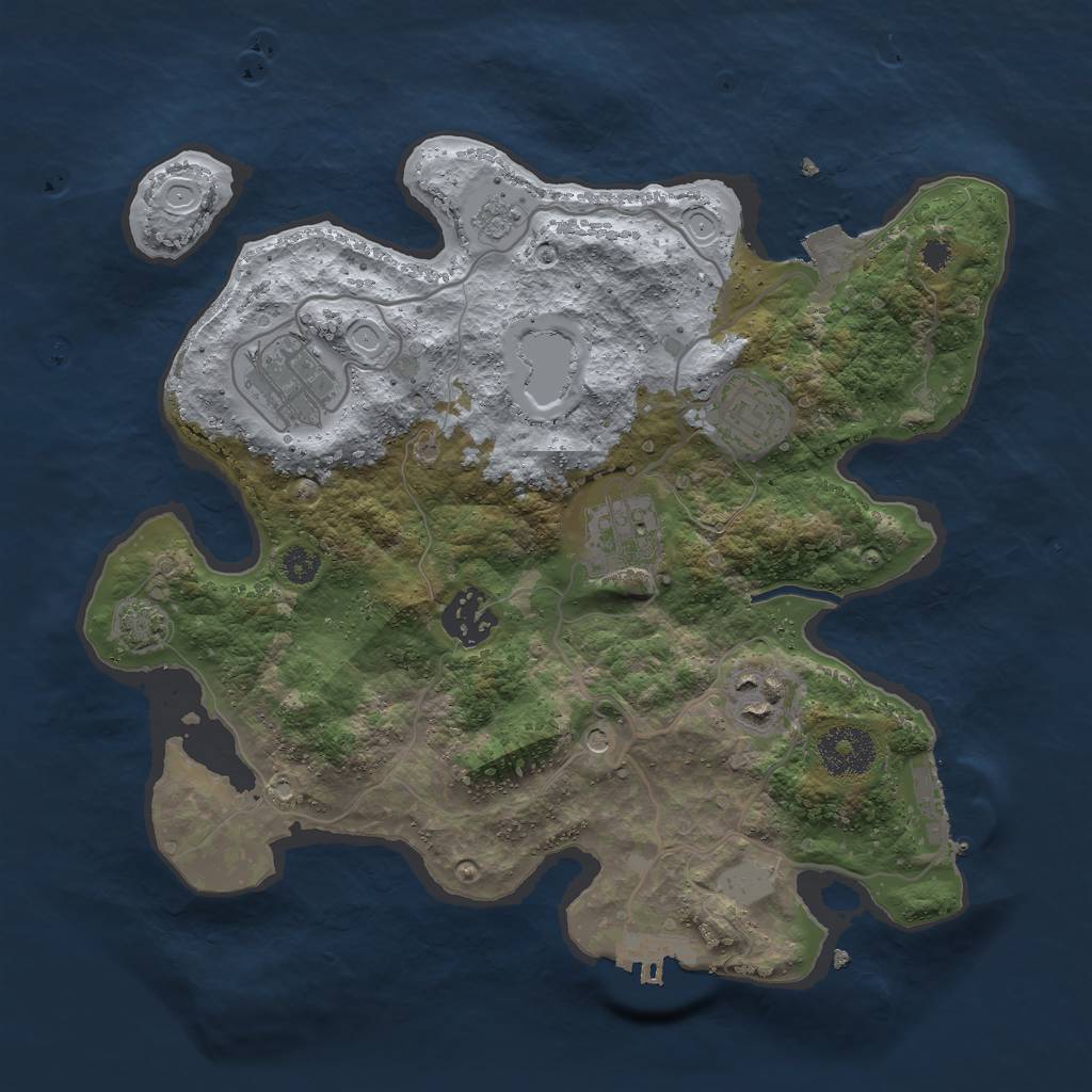 Rust Map: Procedural Map, Size: 3000, Seed: 16338, 13 Monuments