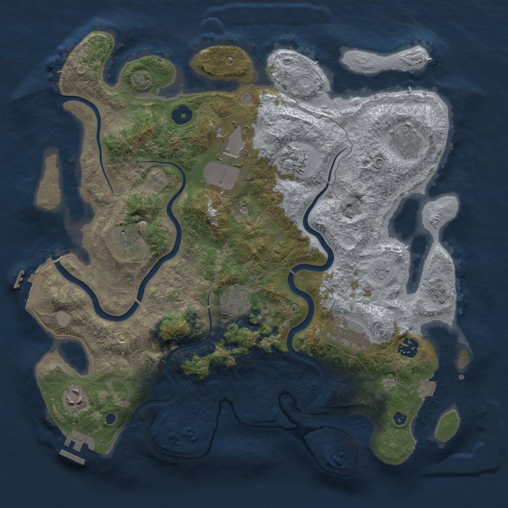 Rust Map: Procedural Map, Size: 3900, Seed: 59970934, 15 Monuments