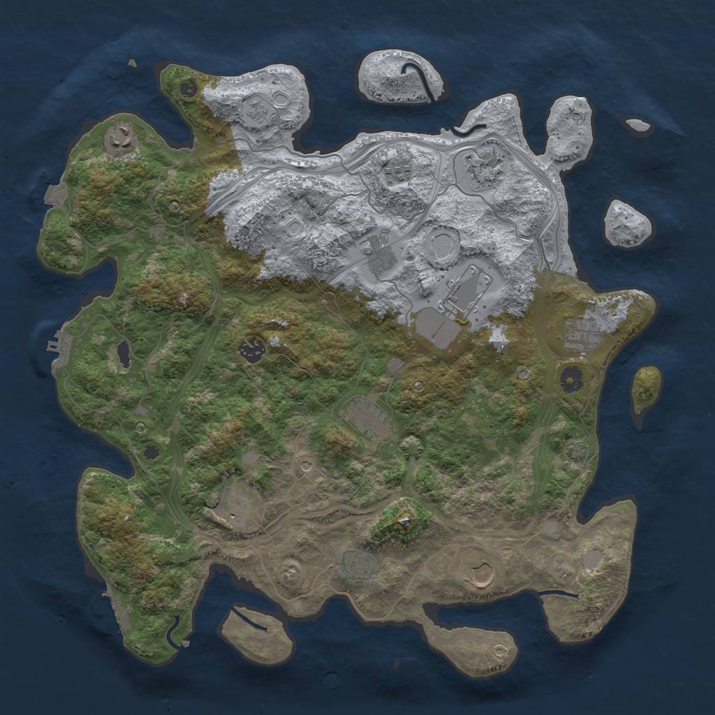 Rust Map: Procedural Map, Size: 4250, Seed: 51986004, 19 Monuments