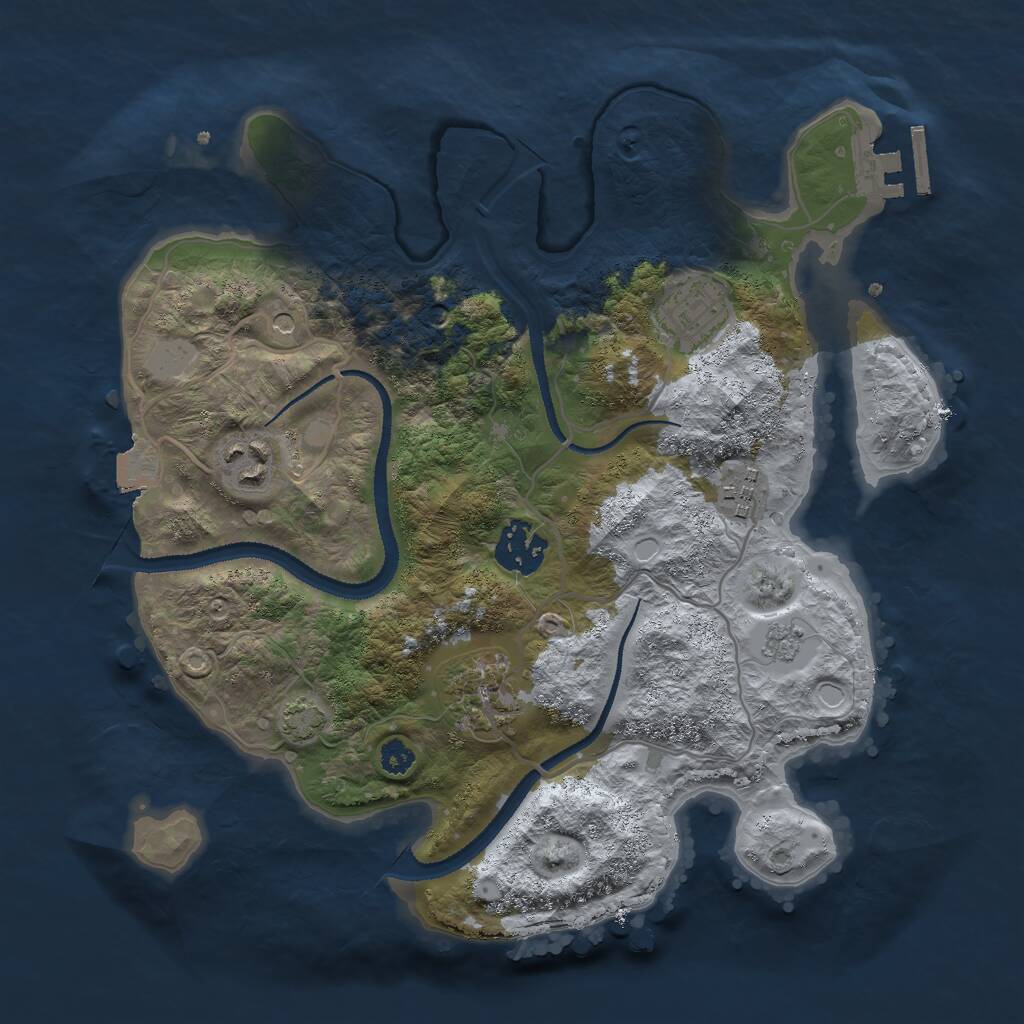 Rust Map: Procedural Map, Size: 3000, Seed: 23473, 10 Monuments