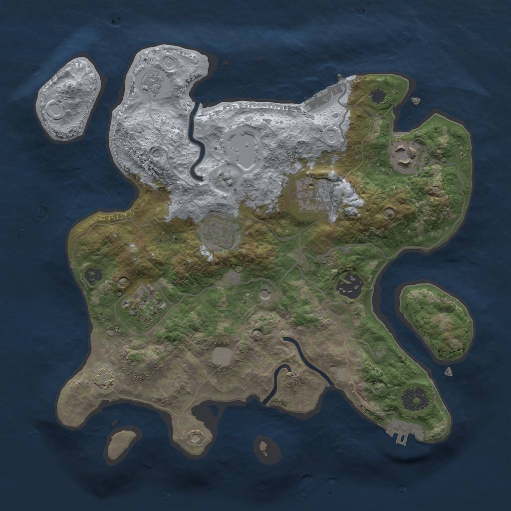 Rust Map: Procedural Map, Size: 3000, Seed: 1350432141, 13 Monuments