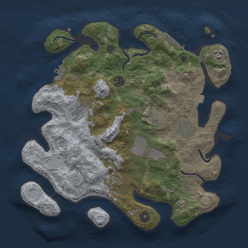 Rust Map: Procedural Map, Size: 3500, Seed: 5074632, 15 Monuments