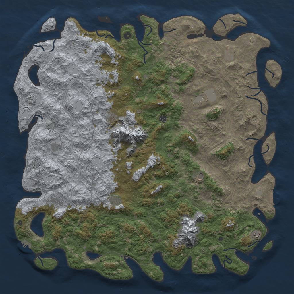 Rust Map: Procedural Map, Size: 6000, Seed: 14404, 19 Monuments