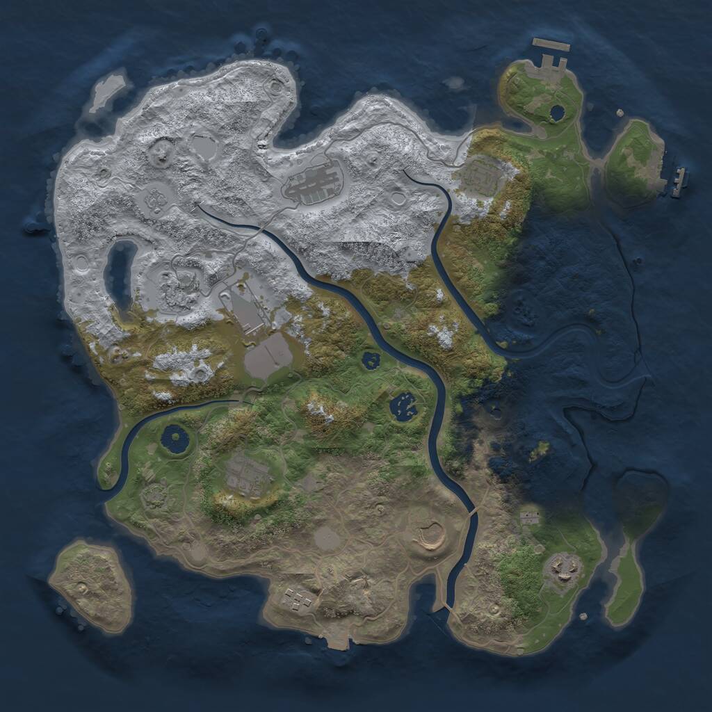 Rust Map: Procedural Map, Size: 3850, Seed: 12565333, 15 Monuments