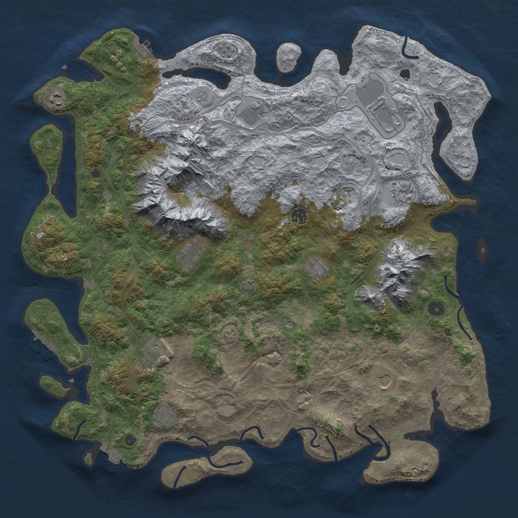 Rust Map: Procedural Map, Size: 5000, Seed: 88888888, 19 Monuments