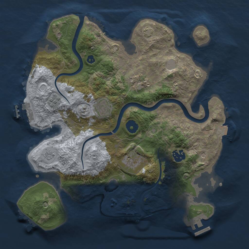 Rust Map: Procedural Map, Size: 3000, Seed: 2879365, 11 Monuments