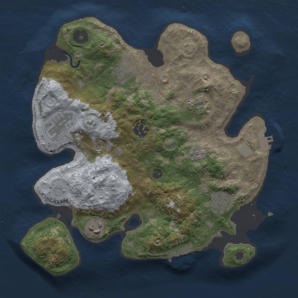 Rust Map: Procedural Map, Size: 3000, Seed: 2879365, 15 Monuments