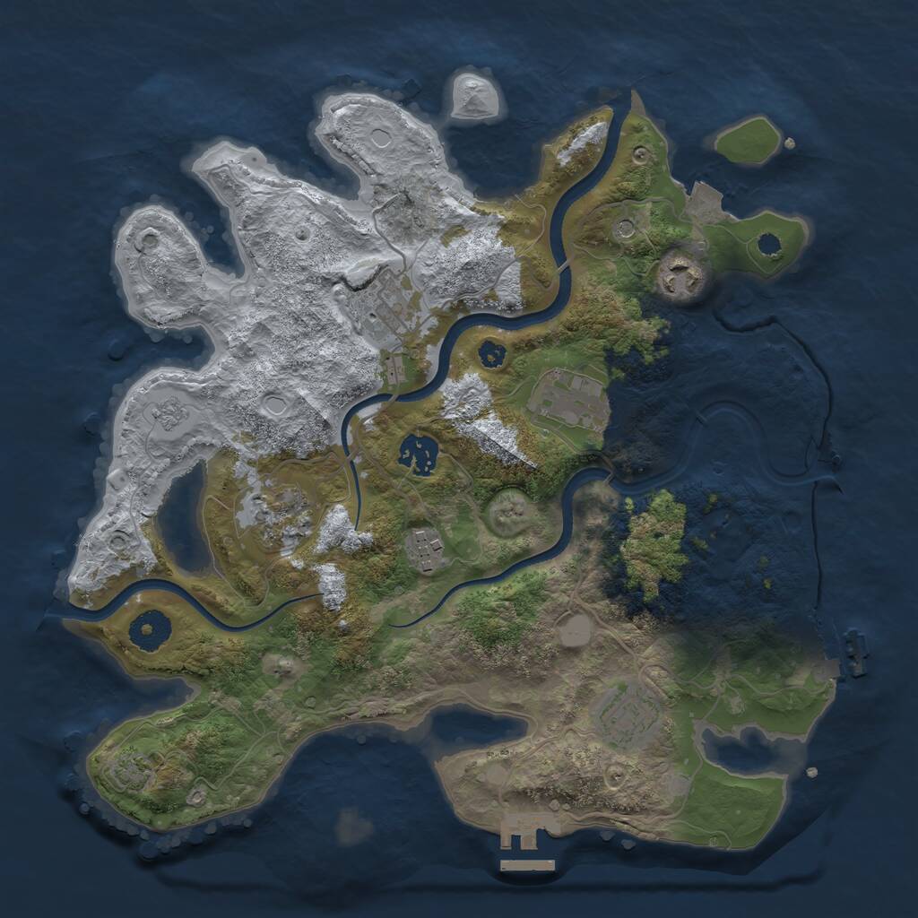 Rust Map: Procedural Map, Size: 3400, Seed: 20235687, 13 Monuments