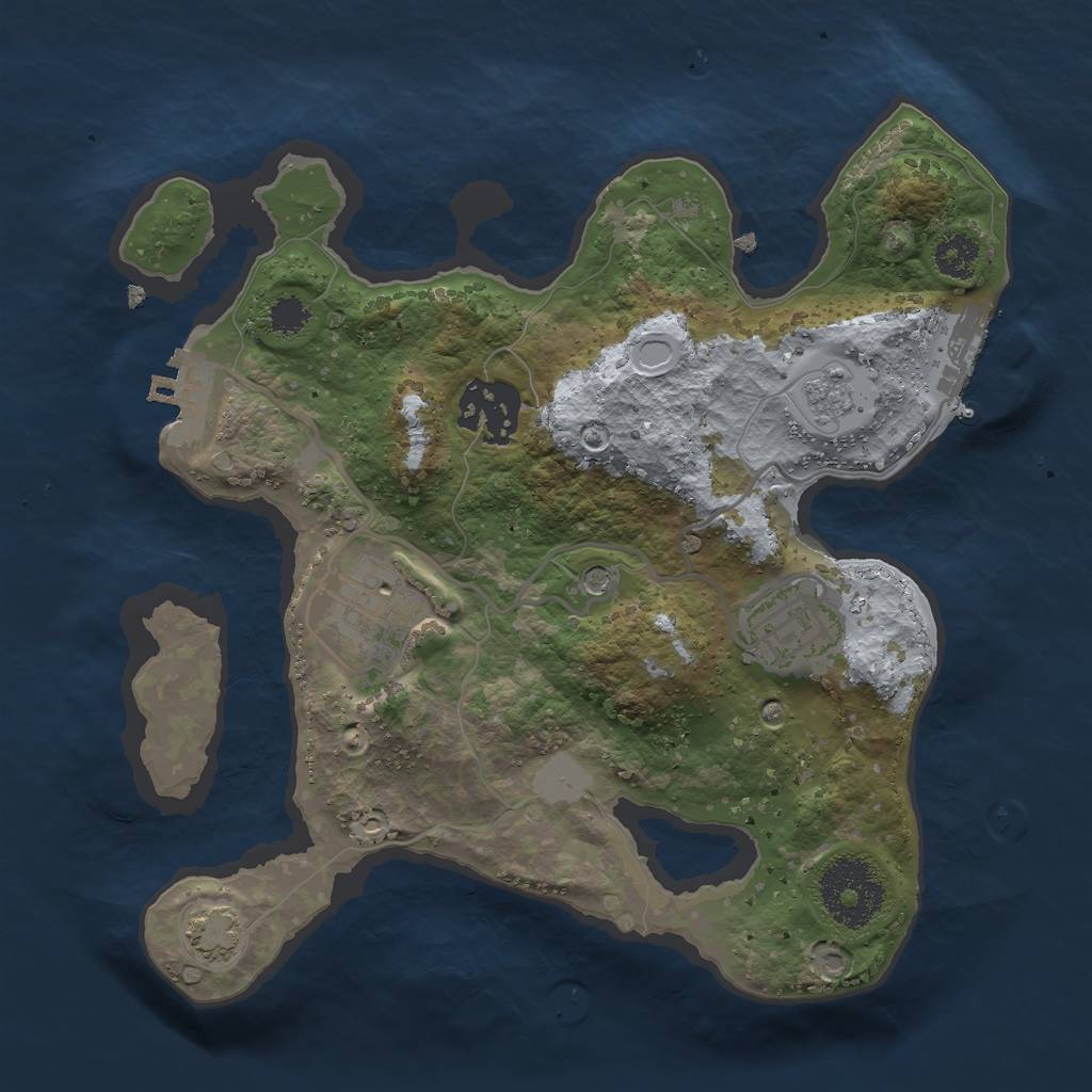 Rust Map: Procedural Map, Size: 2500, Seed: 1664509784, 11 Monuments