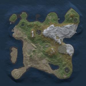 Thumbnail Rust Map: Procedural Map, Size: 2500, Seed: 1664509784, 11 Monuments