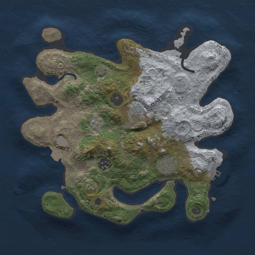 Rust Map: Procedural Map, Size: 3000, Seed: 8140256, 11 Monuments