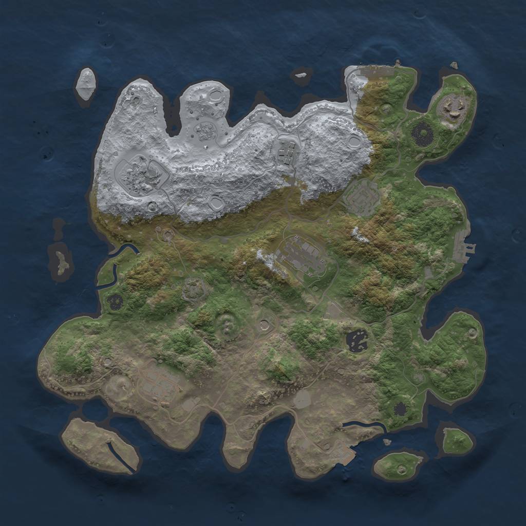 Rust Map: Procedural Map, Size: 3400, Seed: 55156690, 15 Monuments