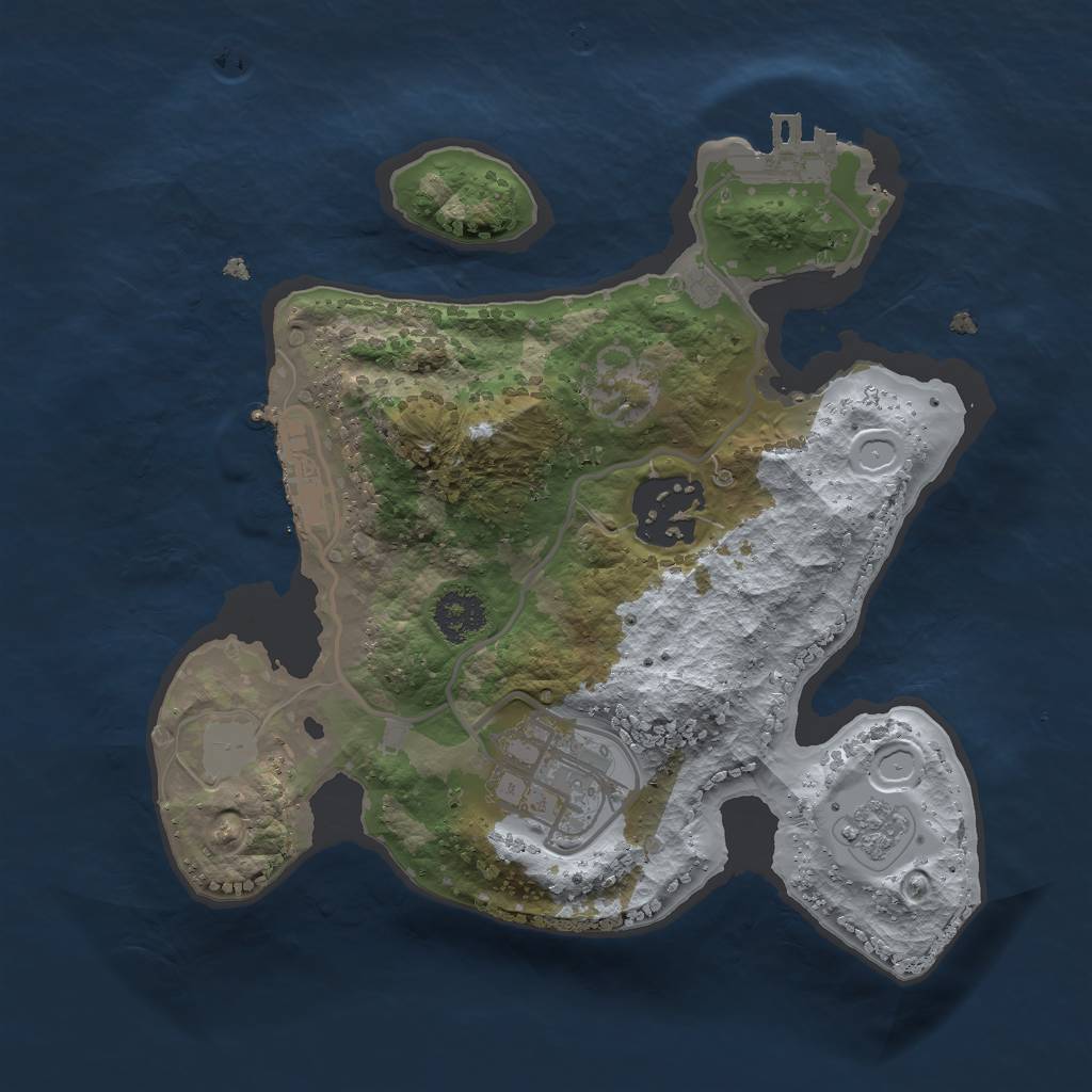Rust Map: Procedural Map, Size: 2200, Seed: 509, 8 Monuments