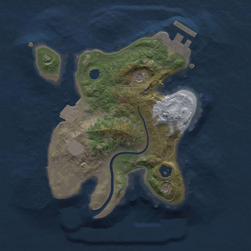 Rust Map: Procedural Map, Size: 2000, Seed: 1881834160, 3 Monuments