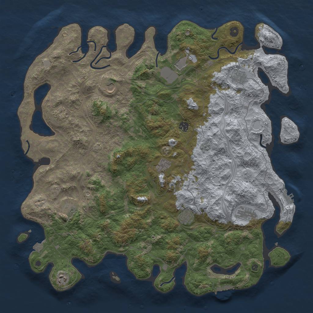 Rust Map: Procedural Map, Size: 4800, Seed: 4552, 19 Monuments