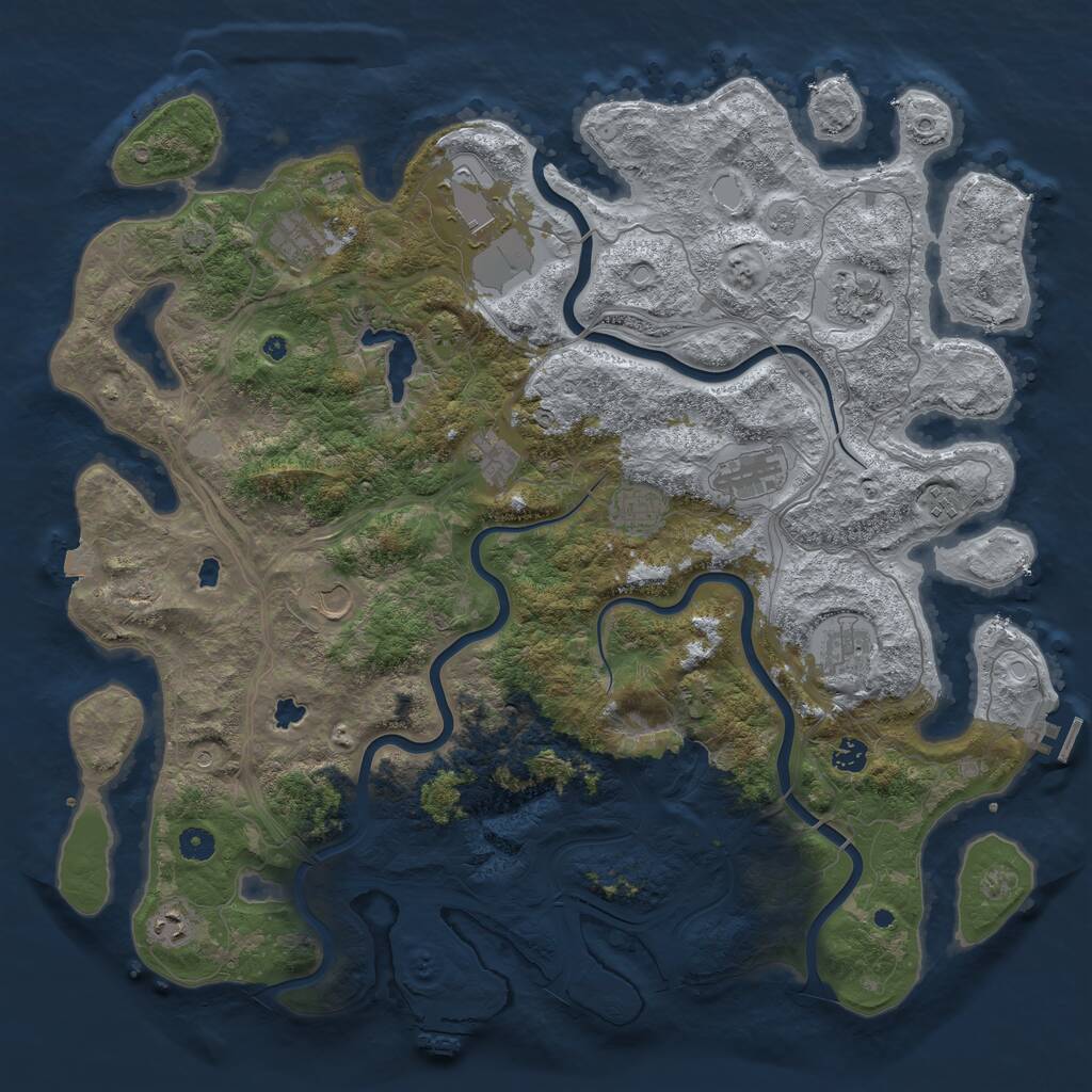 Rust Map: Procedural Map, Size: 4700, Seed: 868595347, 17 Monuments