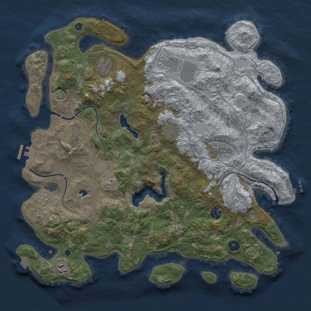 Rust Map: Procedural Map, Size: 4250, Seed: 712357698, 14 Monuments