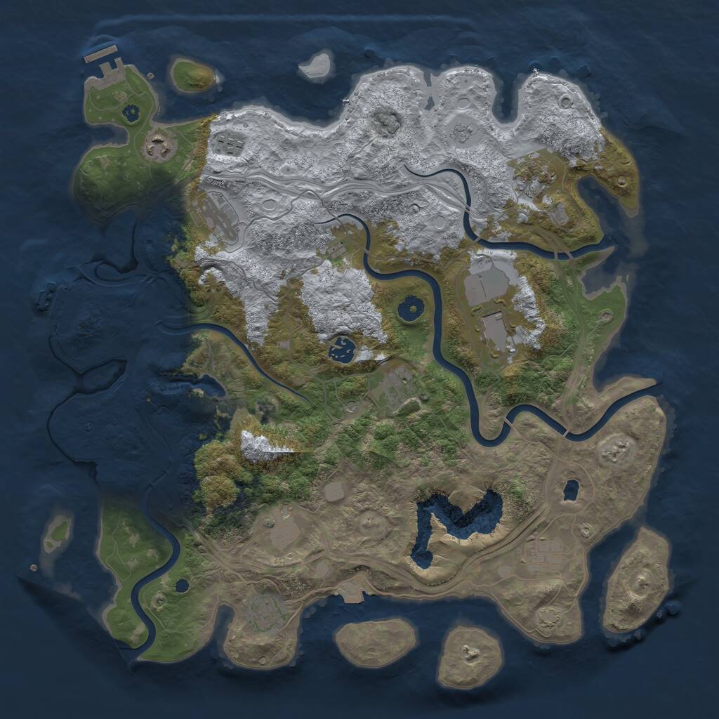 Rust Map: Procedural Map, Size: 4250, Seed: 1889554053, 16 Monuments
