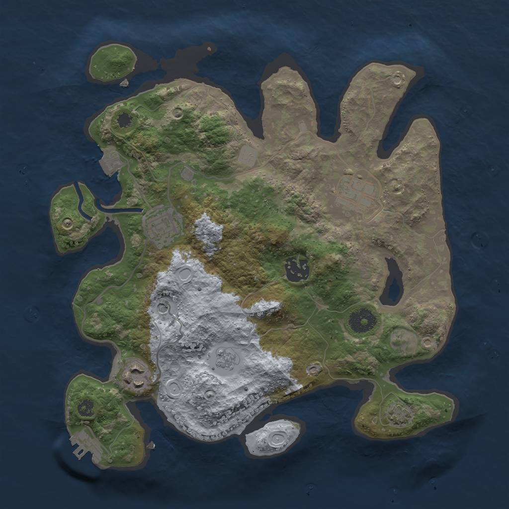 Rust Map: Procedural Map, Size: 3000, Seed: 26358, 11 Monuments