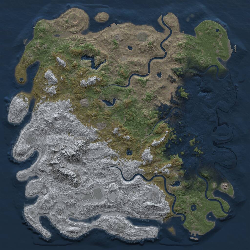 Rust Map: Procedural Map, Size: 6000, Seed: 22808487, 17 Monuments