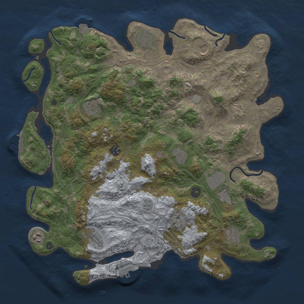 Rust Map: Procedural Map, Size: 4250, Seed: 5486250, 19 Monuments