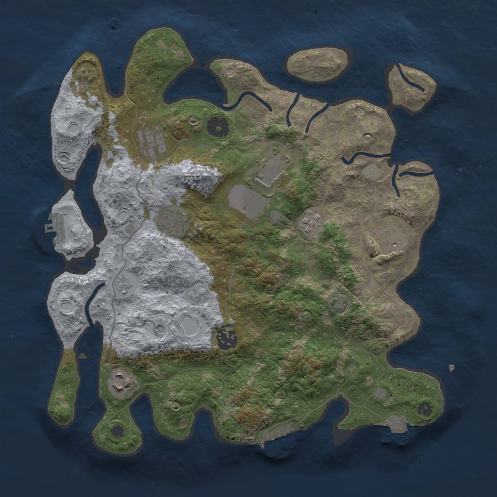 Rust Map: Procedural Map, Size: 3500, Seed: 1011181, 15 Monuments