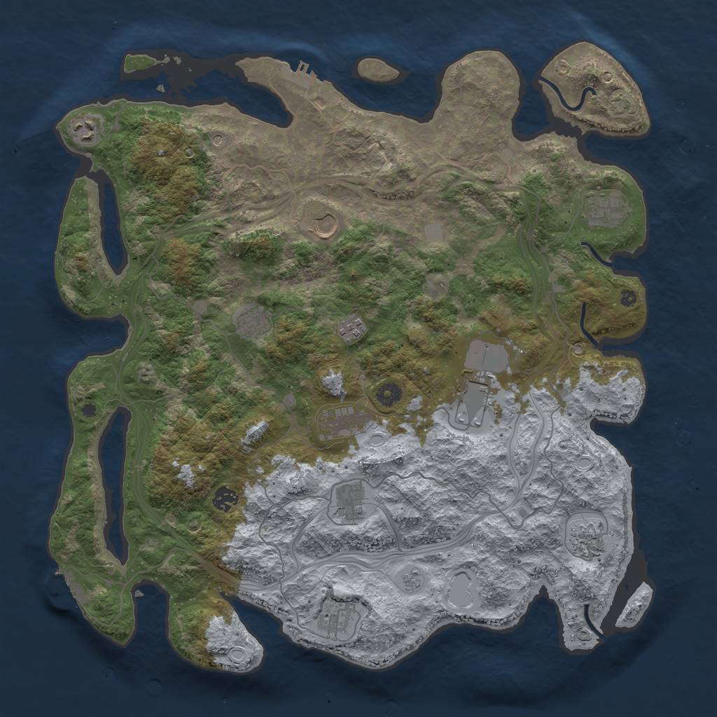 Rust Map: Procedural Map, Size: 4400, Seed: 606080728, 19 Monuments