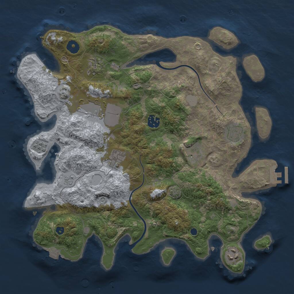 Rust Map: Procedural Map, Size: 3500, Seed: 67357942, 13 Monuments