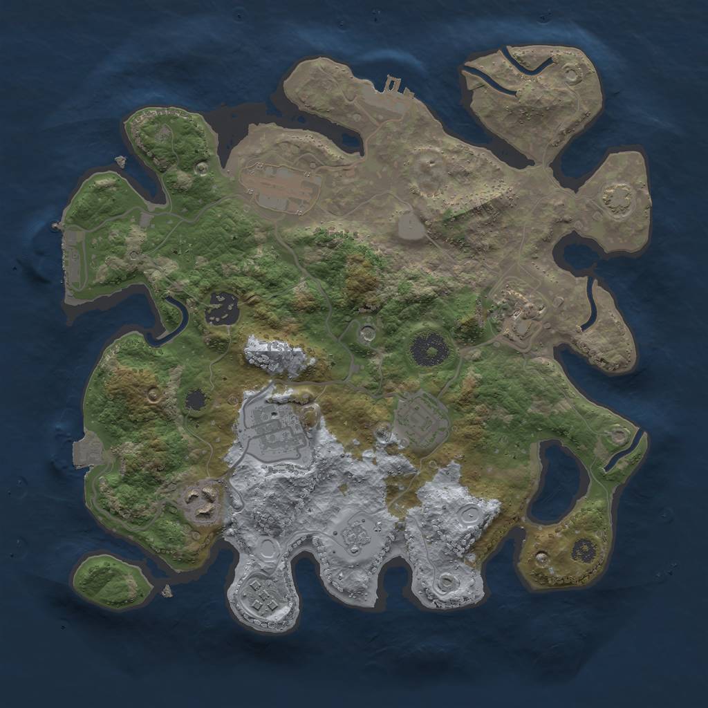 Rust Map: Procedural Map, Size: 3000, Seed: 23226, 15 Monuments