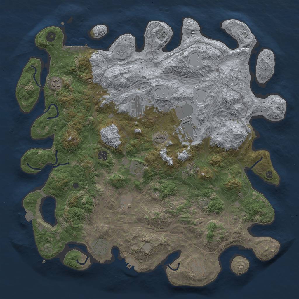 Rust Map: Procedural Map, Size: 4500, Seed: 1627996775, 18 Monuments