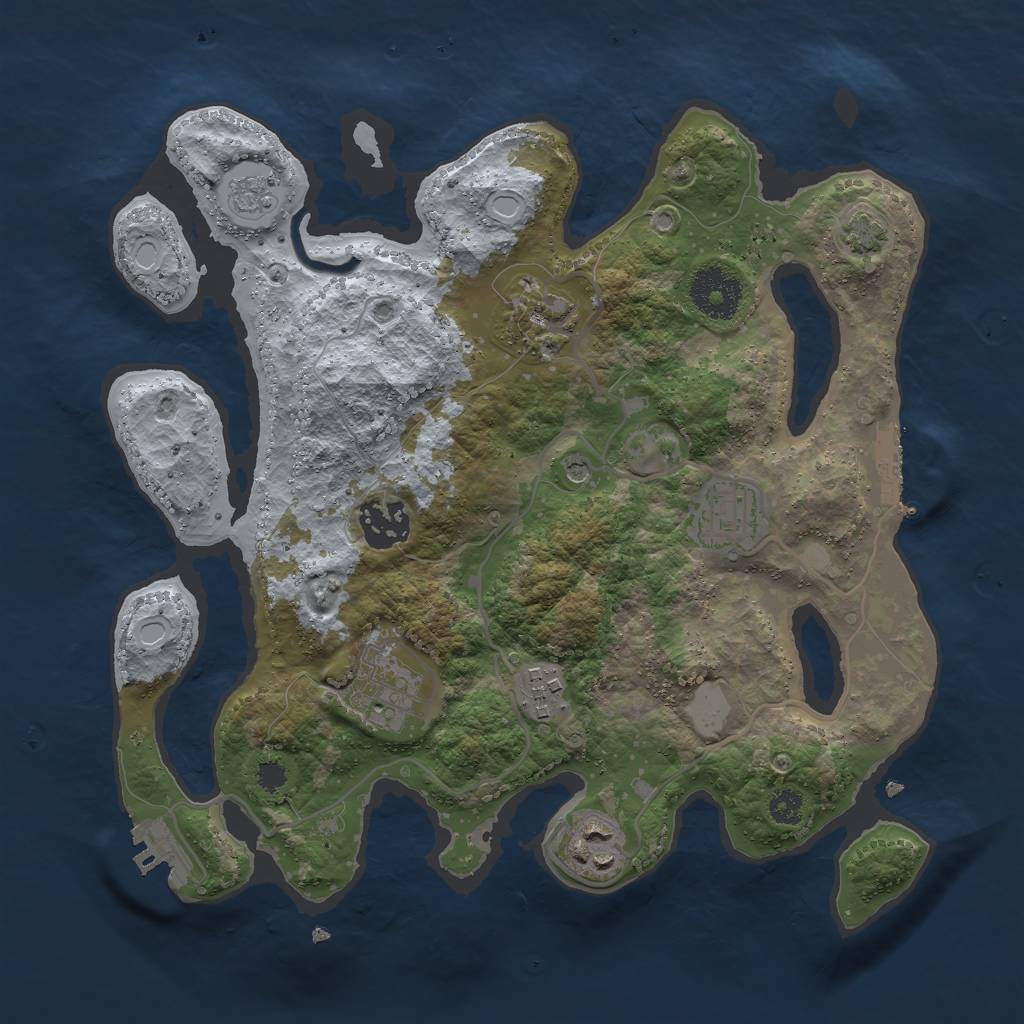 Rust Map: Procedural Map, Size: 3000, Seed: 1629416097, 14 Monuments