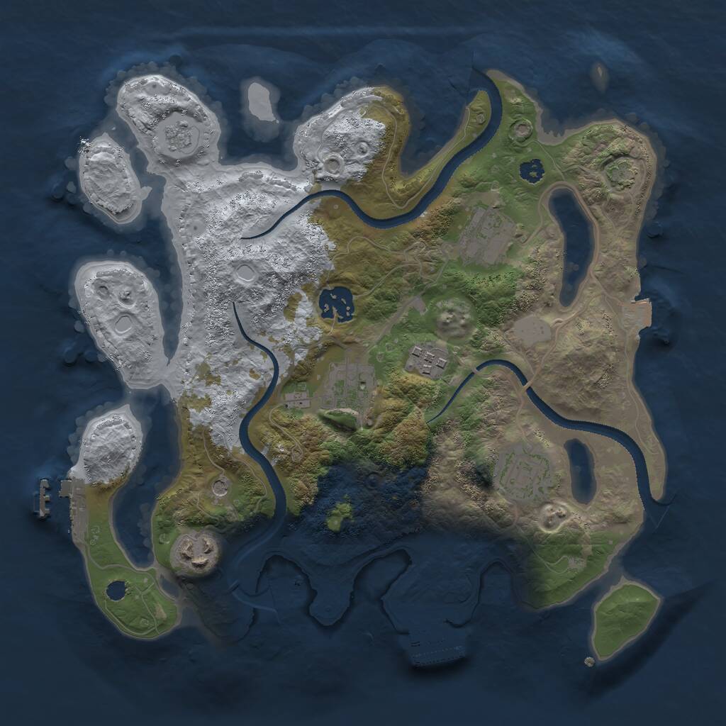 Rust Map: Procedural Map, Size: 3000, Seed: 1629416097, 12 Monuments