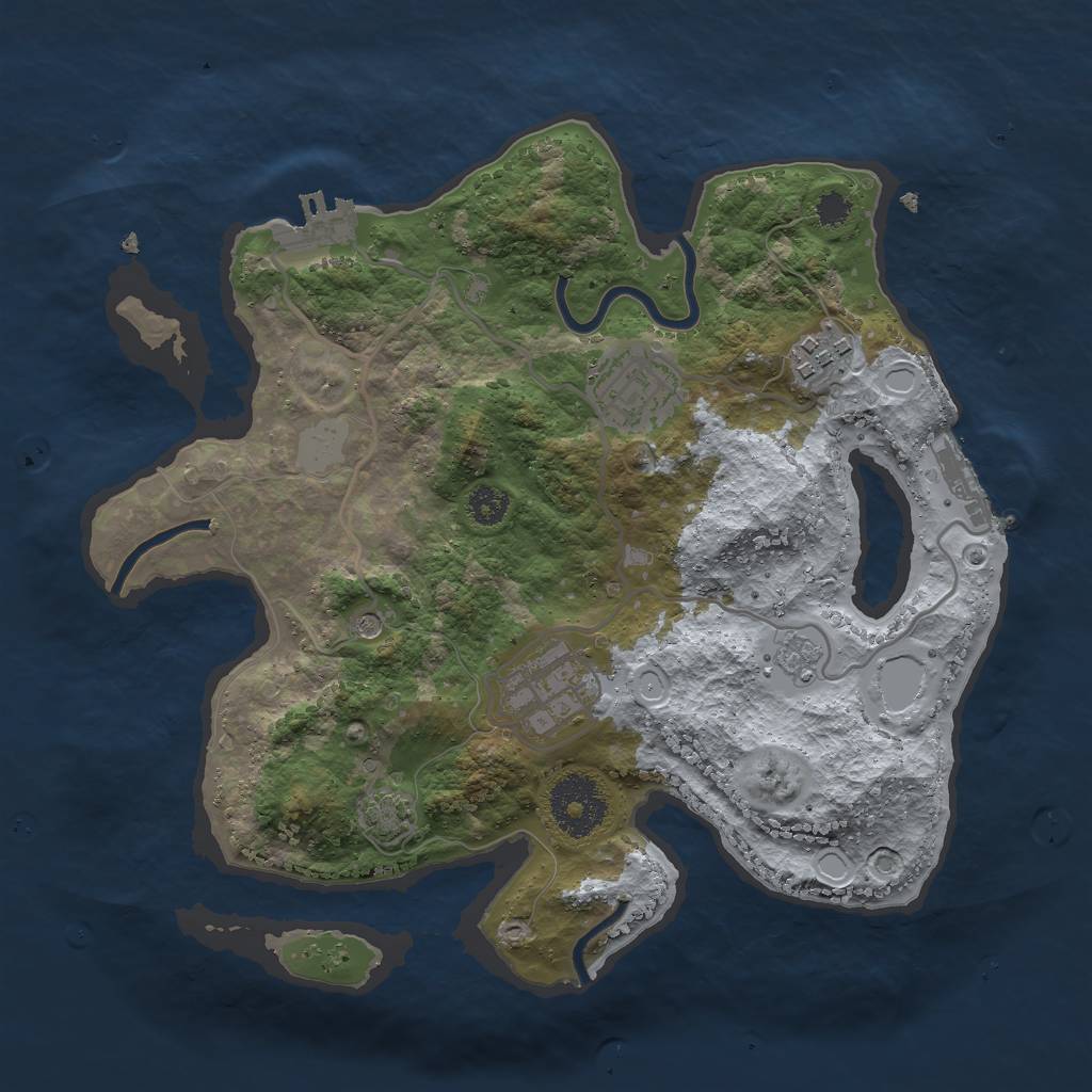 Rust Map: Procedural Map, Size: 2800, Seed: 848147784, 11 Monuments