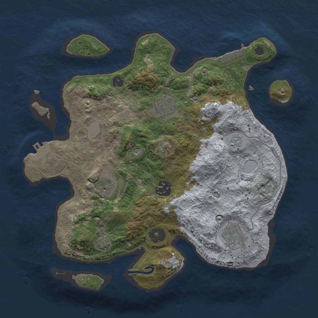 Rust Map: Procedural Map, Size: 3000, Seed: 848147784, 12 Monuments