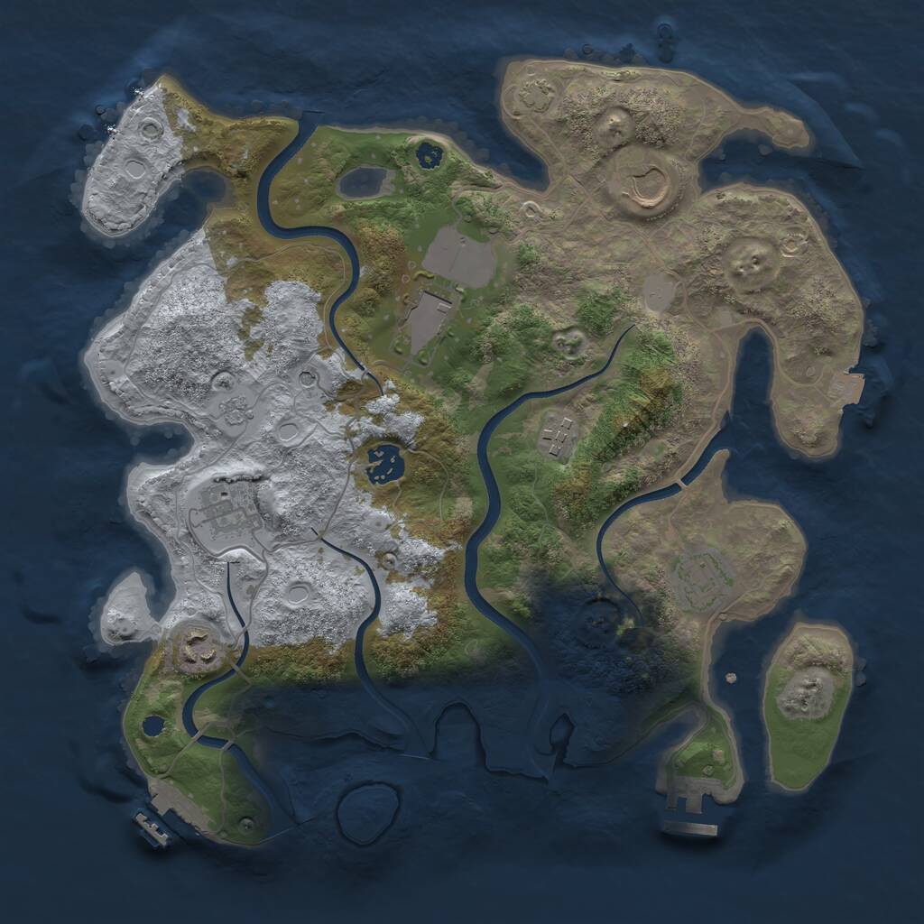 Rust Map: Procedural Map, Size: 3500, Seed: 1420629813, 13 Monuments