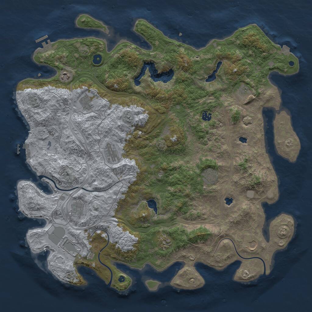 Rust Map: Procedural Map, Size: 4800, Seed: 488256188, 17 Monuments