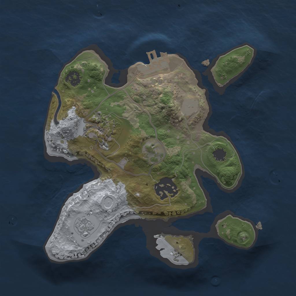 Rust Map: Procedural Map, Size: 2000, Seed: 15745257, 7 Monuments
