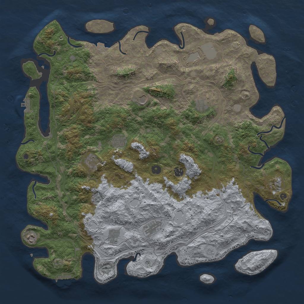Rust Map: Procedural Map, Size: 4800, Seed: 754947159, 19 Monuments