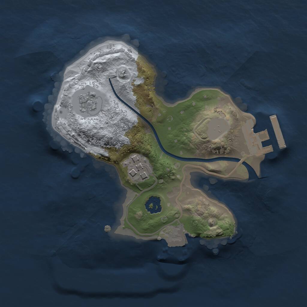 Rust Map: Procedural Map, Size: 1800, Seed: 42, 4 Monuments