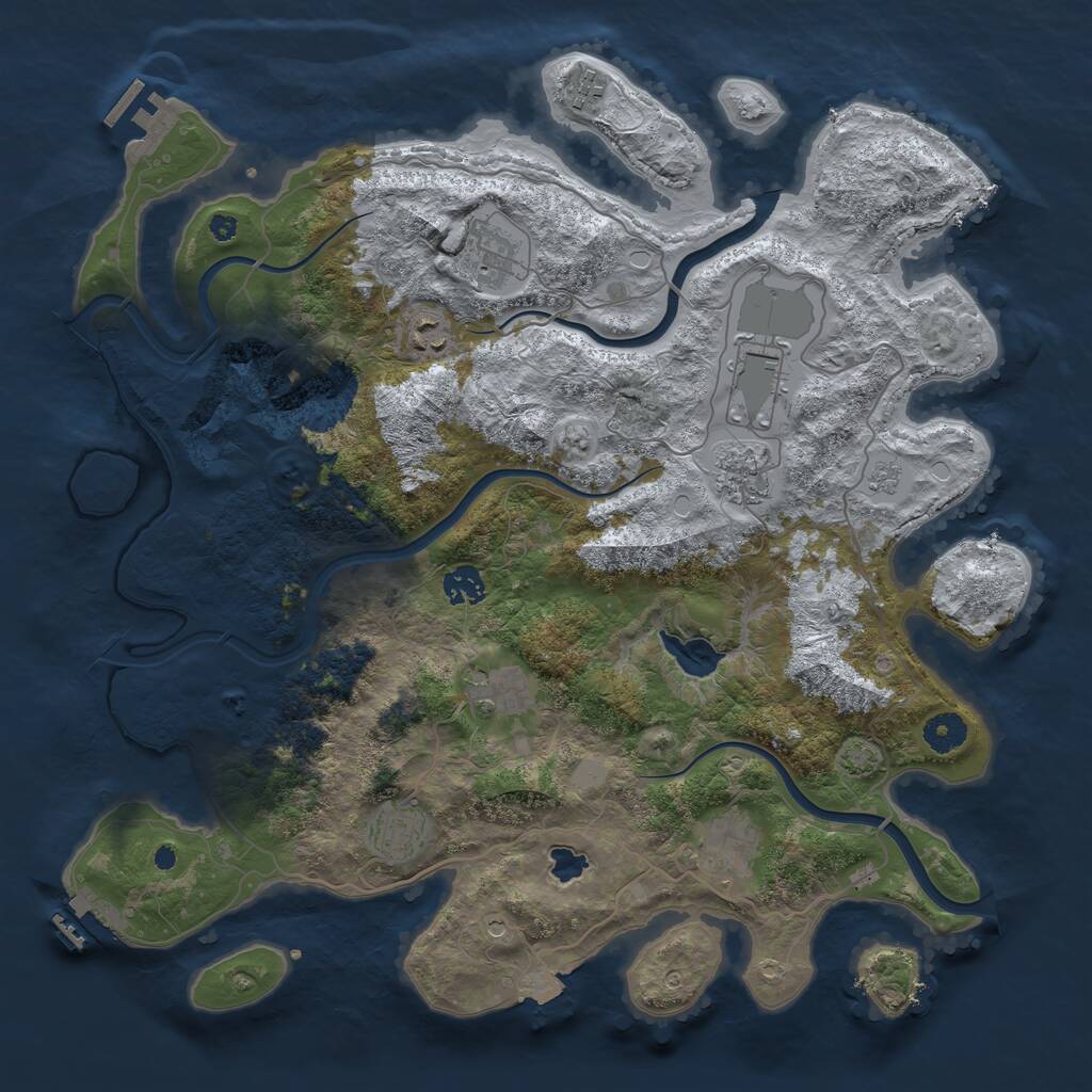 Rust Map: Procedural Map, Size: 4000, Seed: 925761302, 15 Monuments