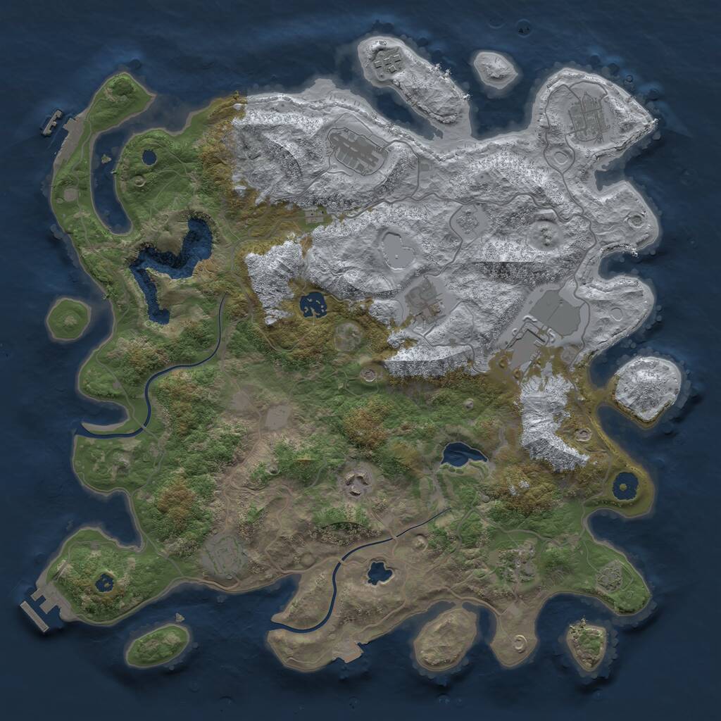 Rust Map: Procedural Map, Size: 4000, Seed: 925761302, 15 Monuments