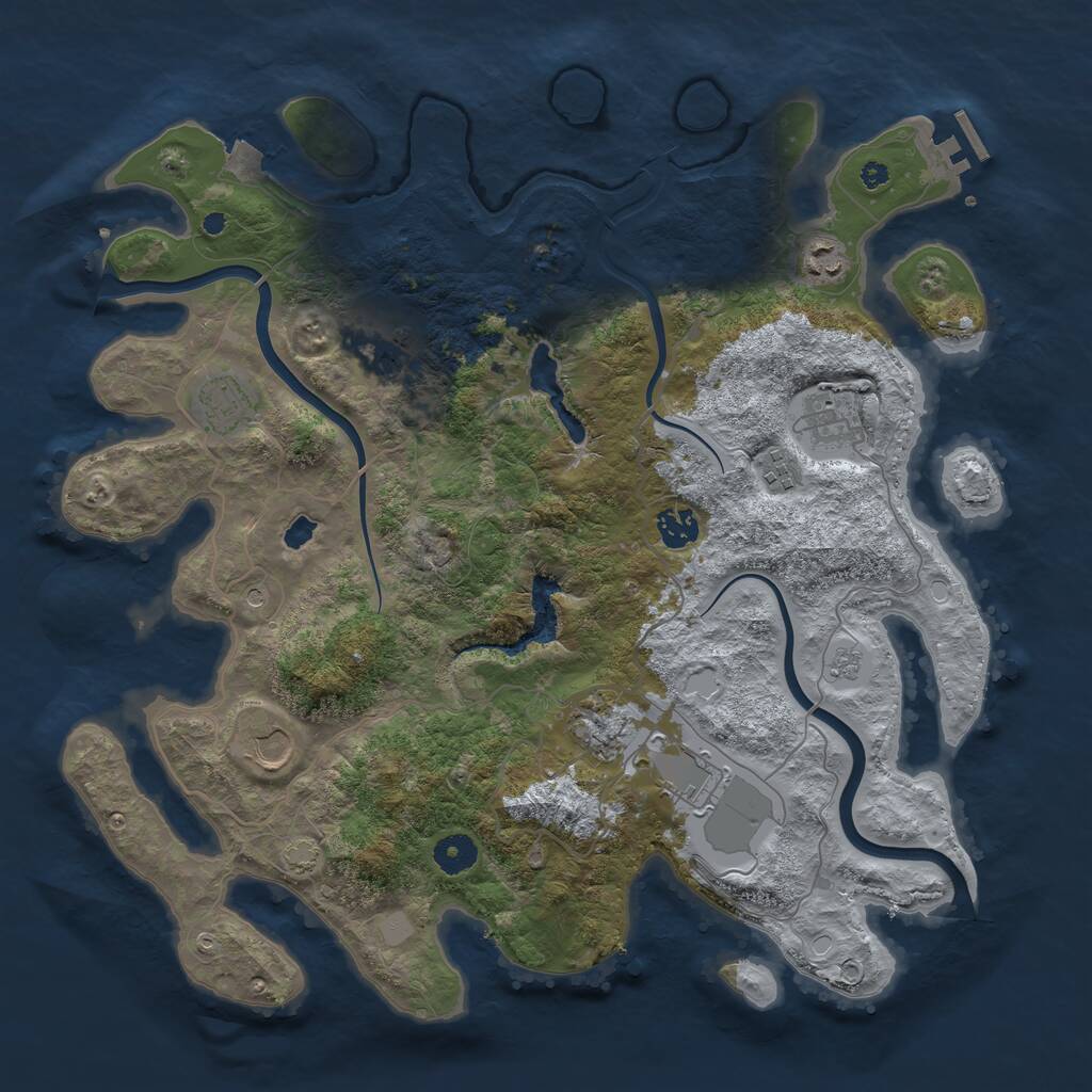 Rust Map: Procedural Map, Size: 4000, Seed: 112309655, 14 Monuments