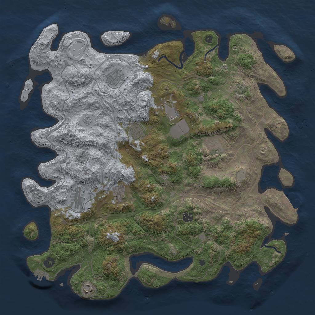 Rust Map: Procedural Map, Size: 4300, Seed: 58031507, 17 Monuments