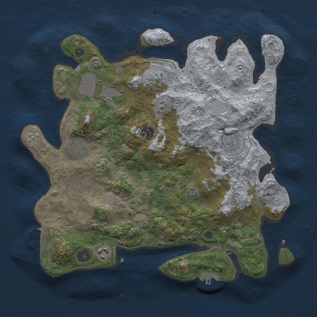 Rust Map: Procedural Map, Size: 3650, Seed: 89813517, 15 Monuments